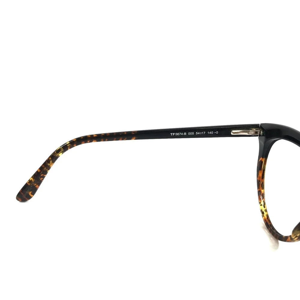 Tom Ford Eyeglasses Frames TF5674-B 005 Black Brown Cat Eye Full Rim 54-17-140